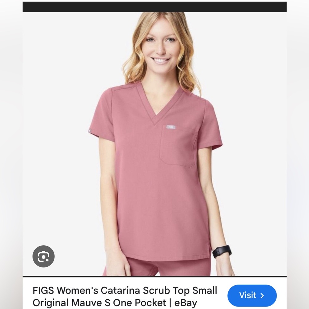 Figs Blush V-Neck Scrub Top